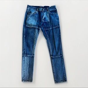 Pink Dolphin Men’s Patchwork Jeans Size 32 Streetwear Denim Distressed Style
